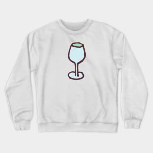 Wine Glass Funny Nursery Cartoon Drawing Design Crewneck Sweatshirt